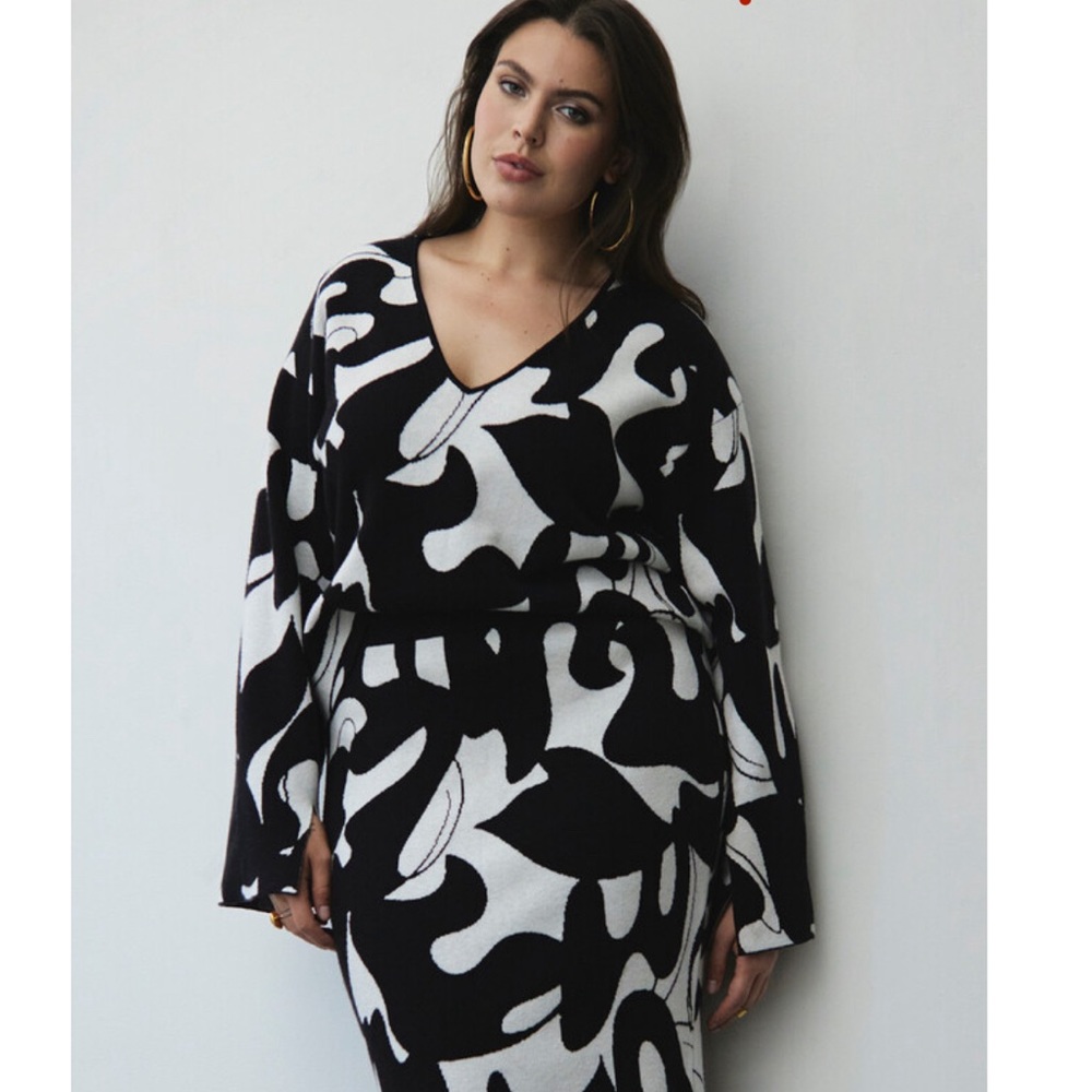 Eloquii intarsia sweater (matching skirt also available)